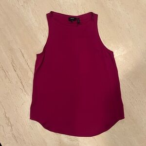 Theory Silk Sleeveless Tank in Deep Magenta NWT